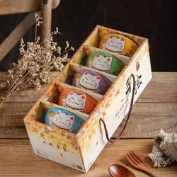 Japanese Hand-painted Porcelain Bowl Set Chinese Style Household Bowl Ceramic Gift Box Tableware