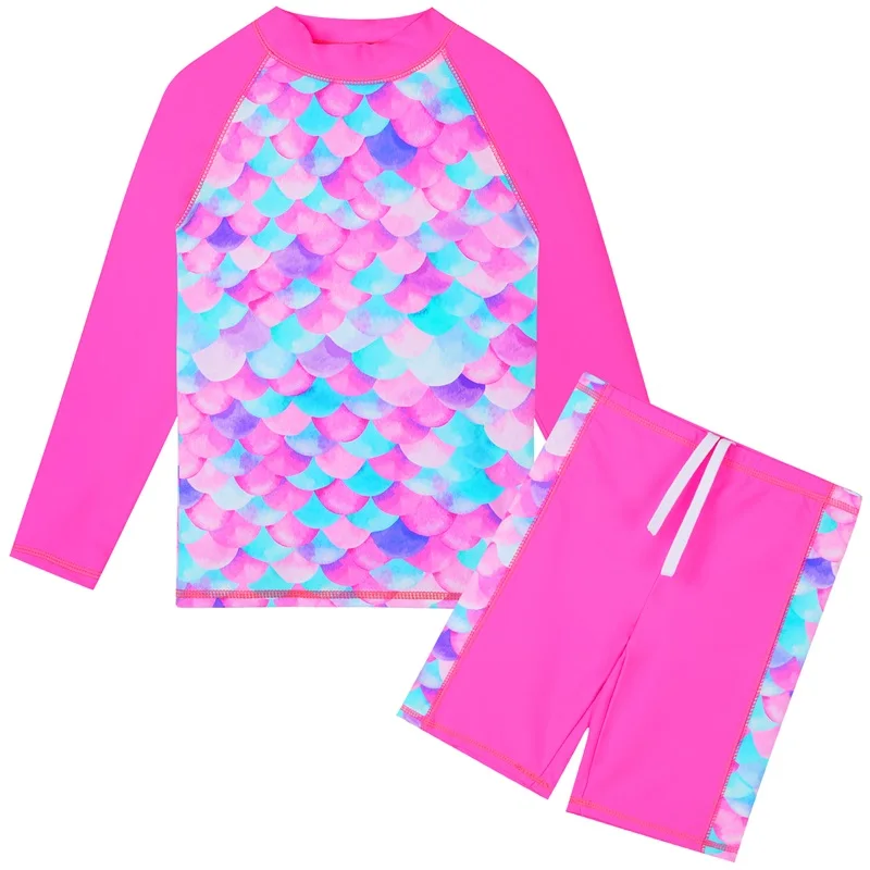 

3 -12 Years Long Sleeves UPF 50+ Girls Swimsuits Child UV Protection Kids Swimming Suits Girls Swimwear Beach Surfing Wear
