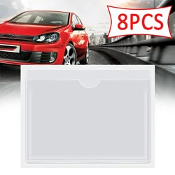 Self-Plastic Adhesive Clear Card Holder Windshield Parking Permit Transparent Card Bag Plastic Card Cover Pocket