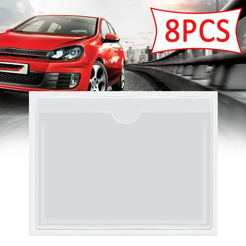 Self-Plastic Adhesive Clear Card Holder Windshield Parking Permit Transparent Card Bag  Plastic Card Cover Pocket