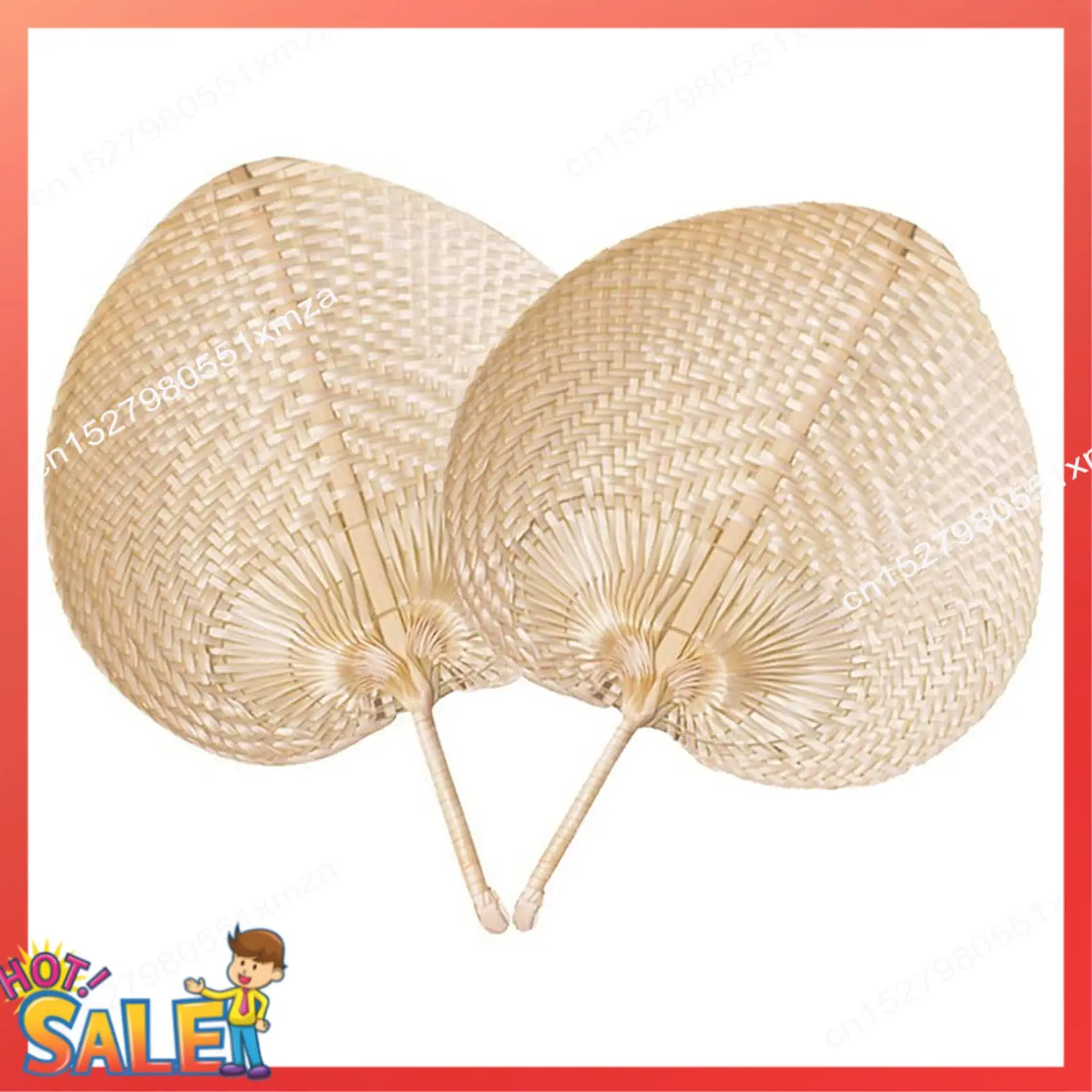 ABCL Natural Handmade Straw Fan Hand-Woven Palm Leaf Hand Woven Summer Cooling Mosquito Repellent Hand Fans Farmhouse Decor
