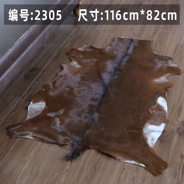 Unique Chair Cushion, Natural Goat Skin Rug Wool Leather, Carpet for living room, cat mattress,area rug,defect fur view 6