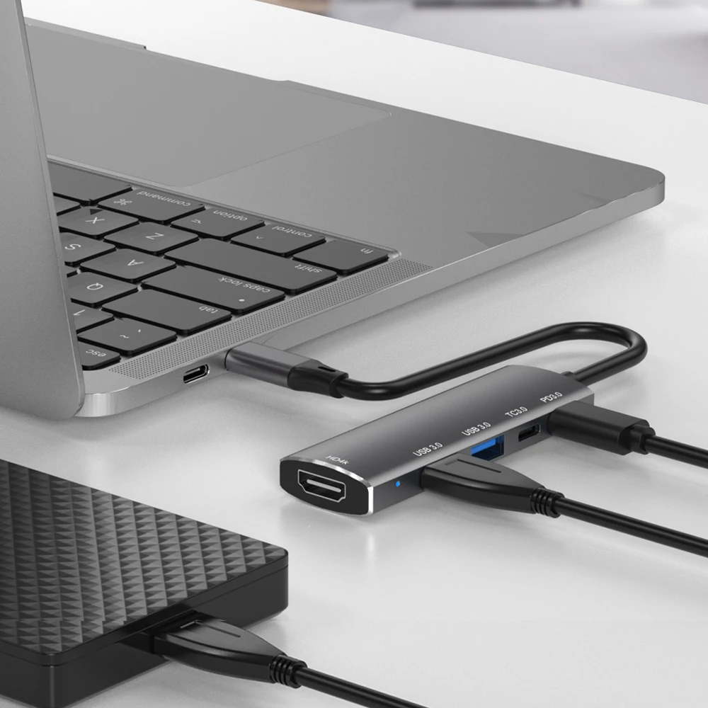 USB-концентратор 6 в 1 с портом USB Type-C 3,1 на 4K HDMI