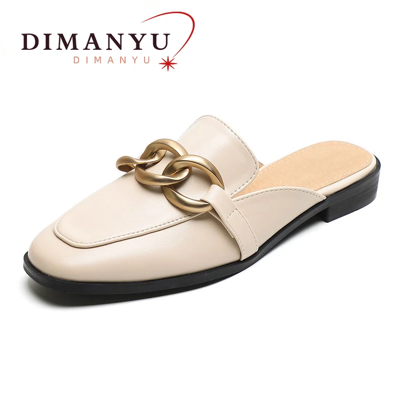 

Half Slippers Female Summer Outside To Wear 2024 New Baotou Ladies Slippers Retro Slip-on Muller Shoes Female