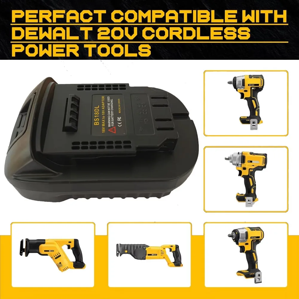 Imagem -06 - Adaptador de Bateria Bs18dl Converte para Bateria de Lítio Bosch 18v para Bateria de Lítio Dewalt 18v 20v Dcb184 Dcb181 Dcb182 Dcb200