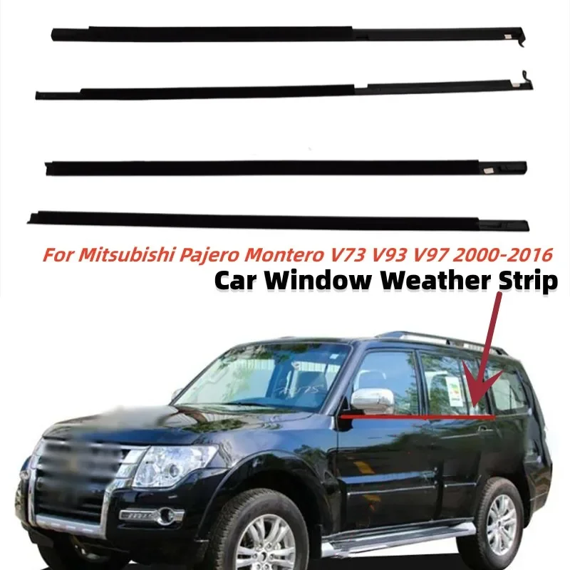 

4 шт., водонепроницаемые нажимные полосы для автомобильных окон Mitsubishi Pajero Montero V73 V93 V97 2000-2016