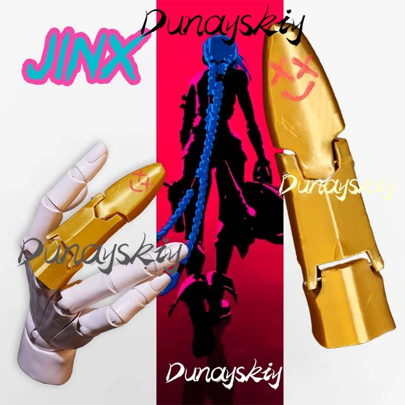 Hot 3d Dito Puntelli Per Jinx Cosplay Anime Gioco Arcane 2 LOL Jinx Accessori Per Le Donne Ragazza Holloween Regali Del Partito Personalizzato