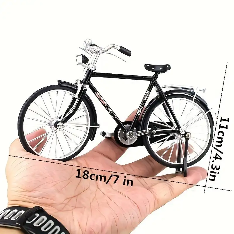 DIY Retro Bicycle Model Ornament Alloy Metal Mini Bike Sliding Assembled Version Collection Gifts Toys For Children