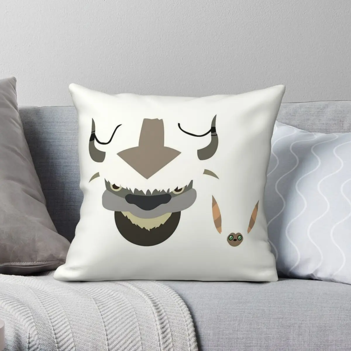 Appa Momo Avatar The Last Airbender Pillowcase Polyester Linen Velvet Pattern Zip Decor Pillow Case Home Cushion Cover 18