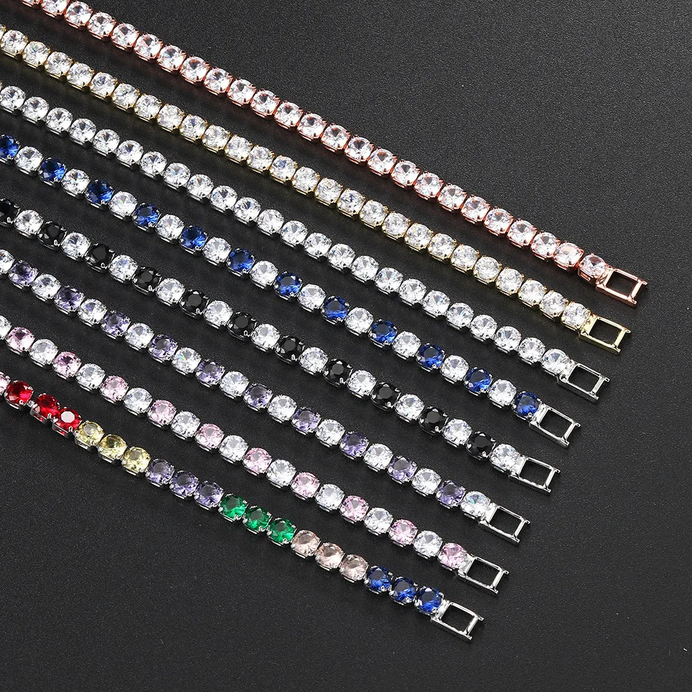 New Style White Gold Color 17cm 19cm Tennis Bracelets for Women Hand Chain Link Birthstone Female Jewelry Free Shipping