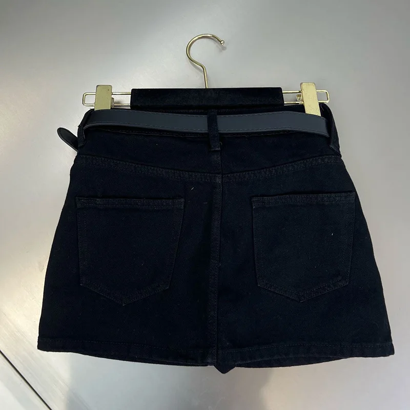 Fashion High Waist Denim Mini Skirt Women\'s 2023 Summer New Fashion Button Zipper Slim Fit Korean Street Casual A-line Skirt