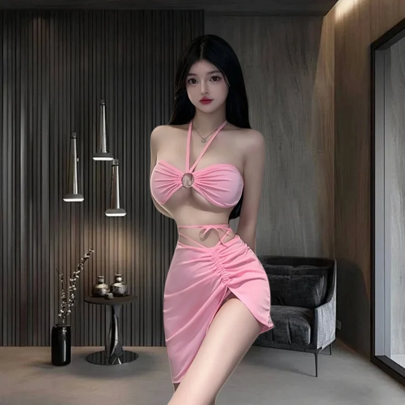 Damska, seksowna koszulka nocna, zestaw gorącej bielizny do flirtowania, do odgrywania ról i uwodzienia, rozmiar uniwersalny, prezent urodzinowy