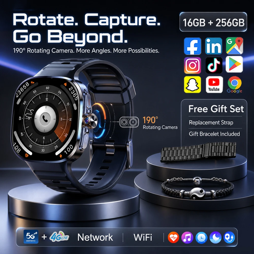 4G 풀 네트워크 5G 스마트워치 720*720 AMOLED 스크린 16GB+256GB 램 2100mAh HD 화상 통화 GPS WIFI 구글 스마트워치 안드로이드 10