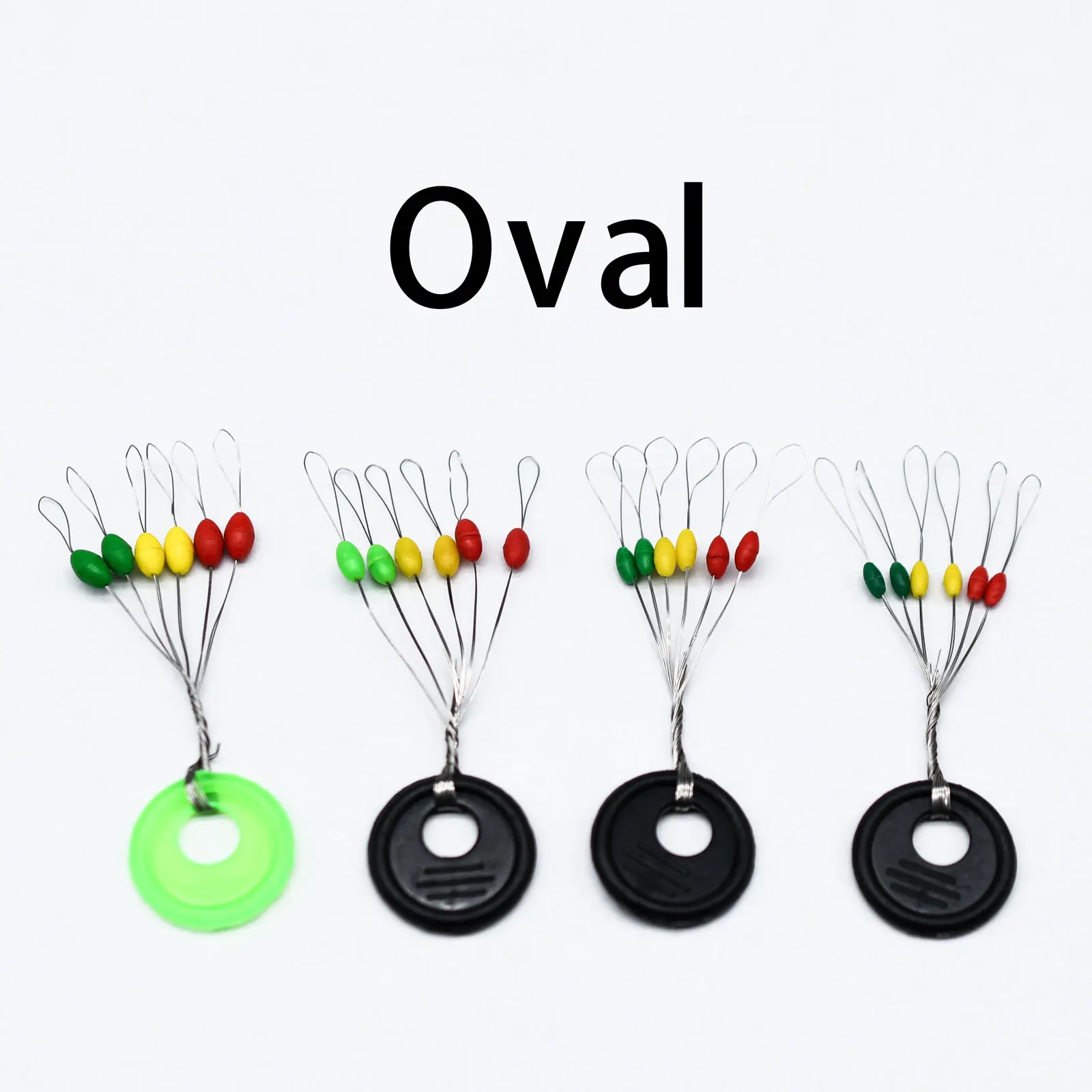 Topranc 240 Stück/40 Gruppen oval/zylindrisch Gummi Silikon bunte Space Bean 6 Stück/Gruppenstopper Bobber Angelschwimmer – Detail 4