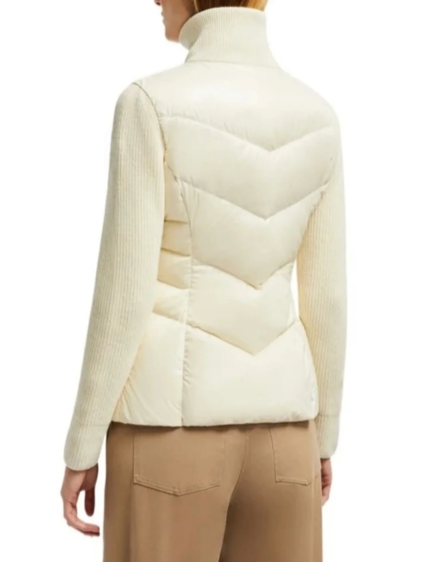 

Slim Fit White Goose down Puffer Jacket Women's Version Cover Butt 90% down Content Memory Fabric Waterproof Grade 5mm