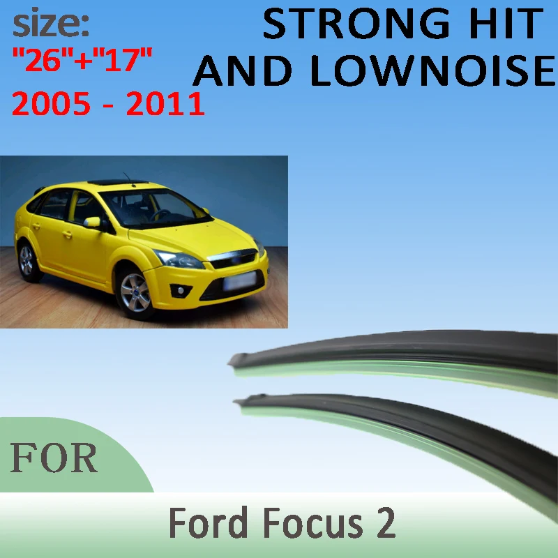 

Wiper Front Wiper Blades For Ford Focus 2 2005-2011 2006 2007 2008 Windshield Windscreen Front Window 26"+17" Accessories