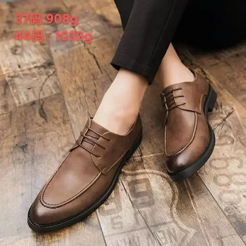 Chaussures en cuir pour hommes, optique astronomique, Big Parker Derby, coréen, classique, décontracté, simple, luxe, vêtements de cérémonie, chaussures Derby, nouveau