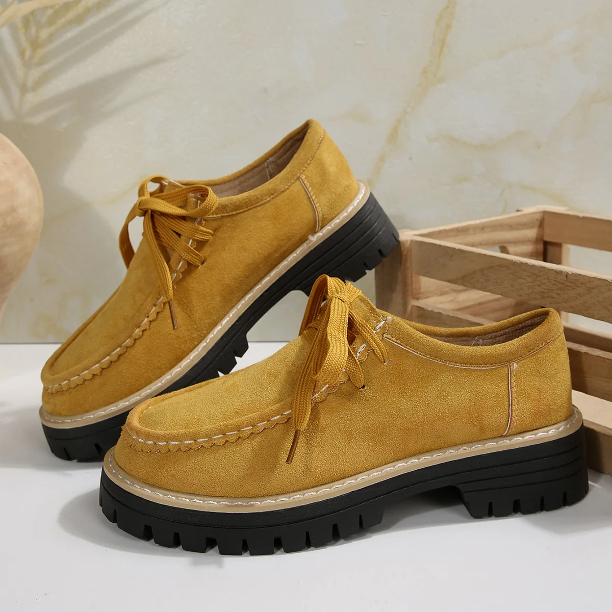 

Women's Sports Shoes Spring Autumn Fashion Platform Sneakers Lace-up Round Toe Casual Comfortable Women's Shoes