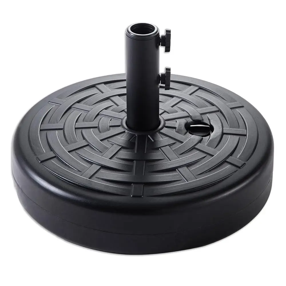 

60 Lb Heavy Duty Round Plastic Water And Sand Fillable Umbrella Base Stand Weight For Outdoor Patio Market Table Umbrella,