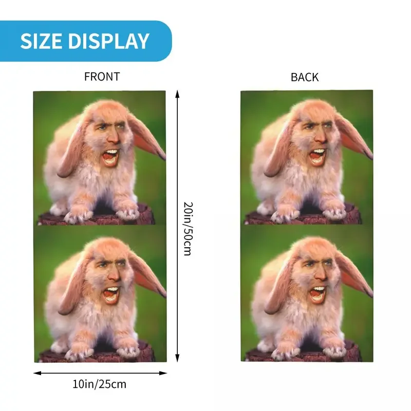 Funny Nicolas Cage Rabbit Meme Bandana Neck Gaiter for Hiking Cycling Men Women Wrap Scarf Headband Warmer