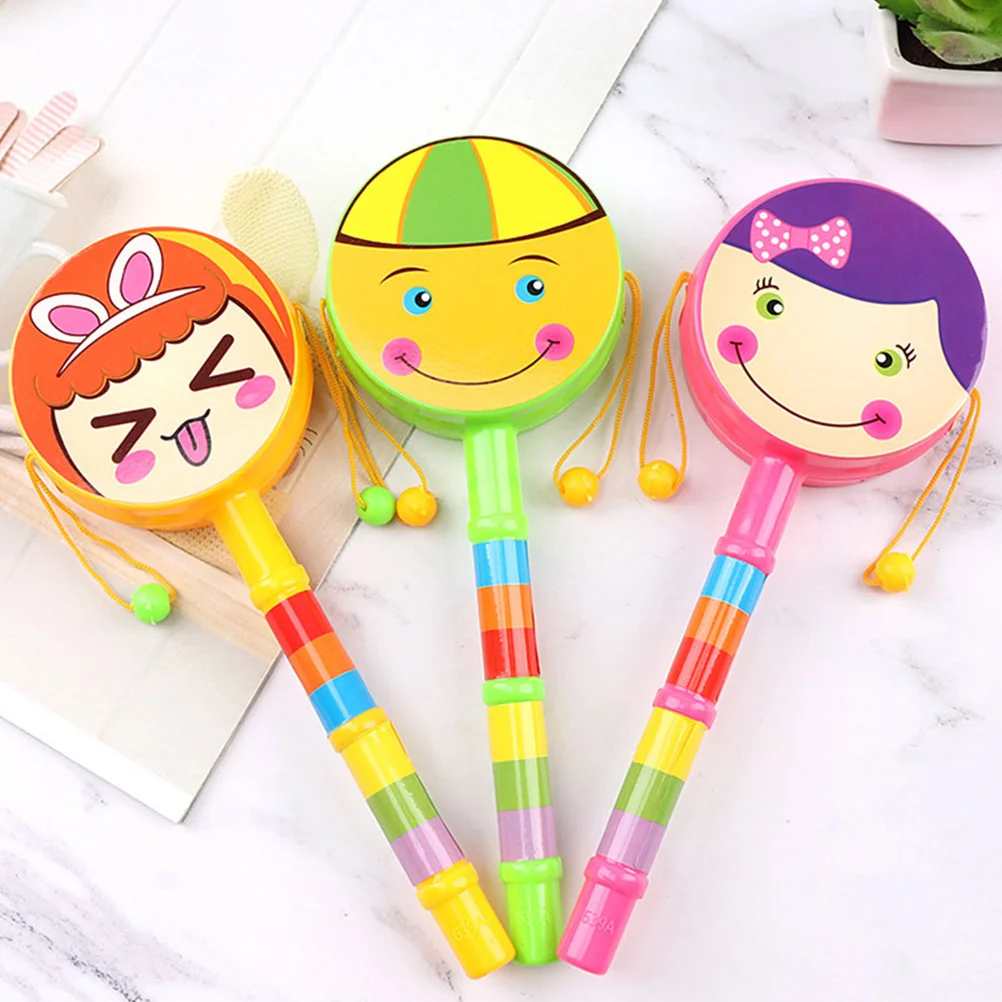 8 Pcs Plush Pendant Cartoon Baby Sensory Toys Teether Kids Drum Drums for Toddlers