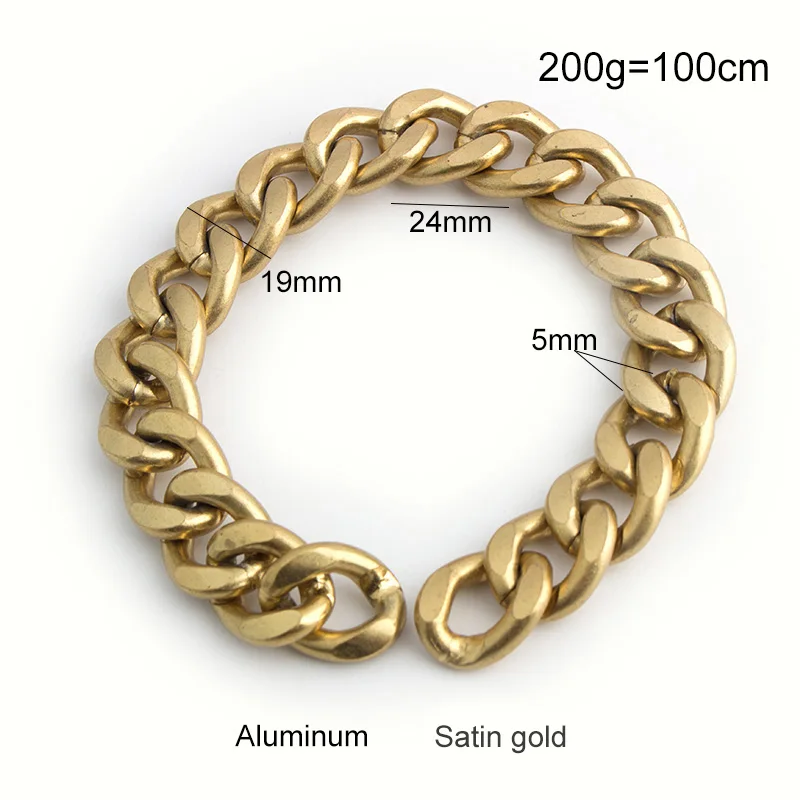 19MM 15MM Satin Gold Metal Chain For Women Bags Handbag Purse KeyChains Aluminum Necklace Replacement DIY Accessories Wholesale