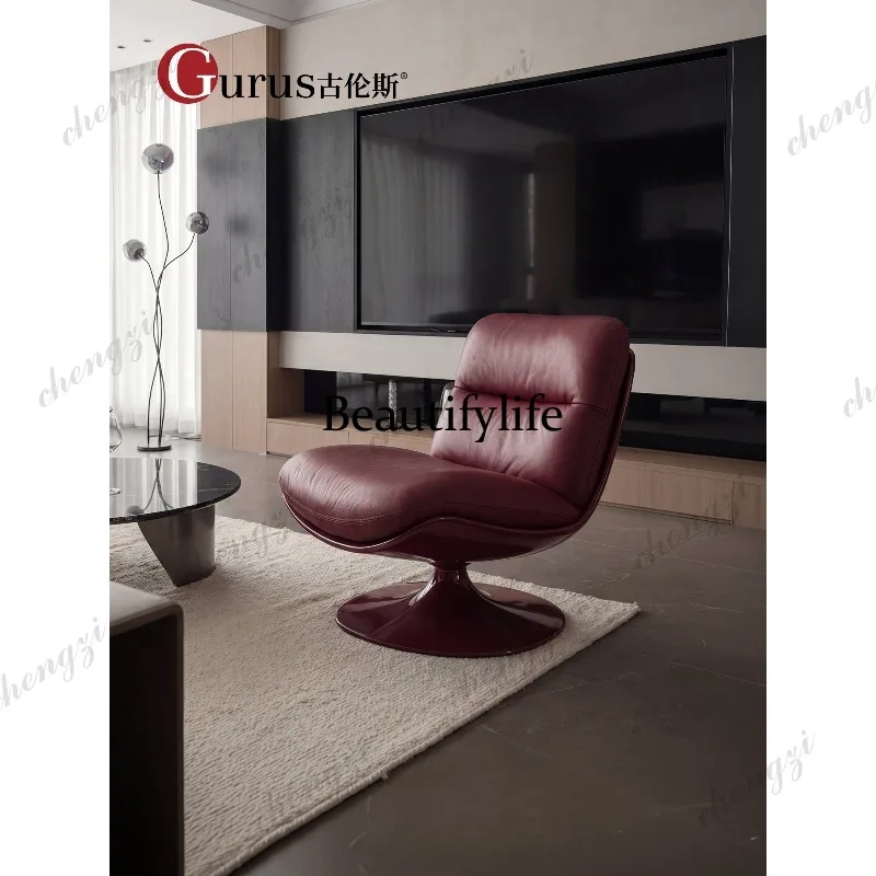 Single swivel chair sofa chair Modern simple living room rotating leisure chair Fabric fiberglass