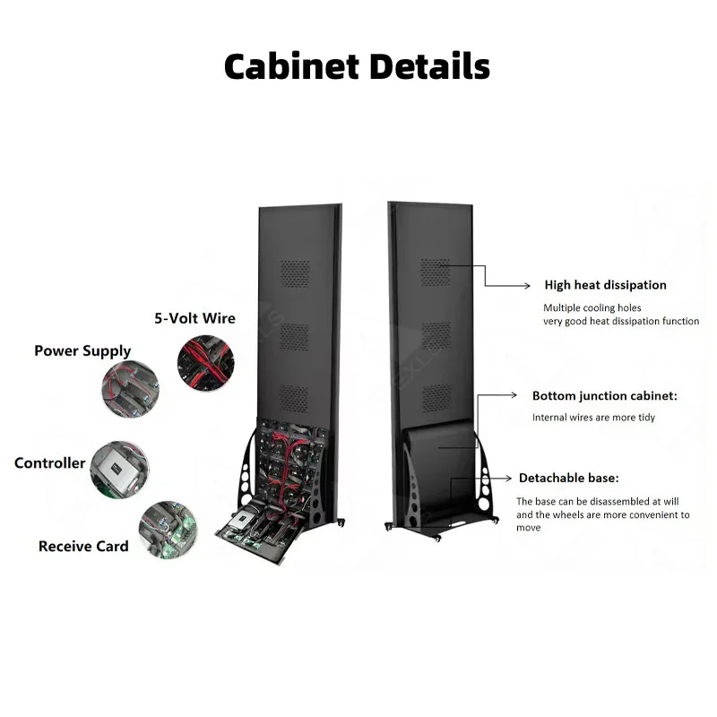 Floor Standing Indoor Led Video Advertising Screen Publicity Boards Equipment Graphic Digital Signage Led Poster Display