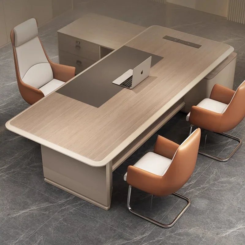 

Luxury L Shape Drawers Organizer Desk Office Study Executive Escritorio Office Furniture Manager Organizer Working Table White
