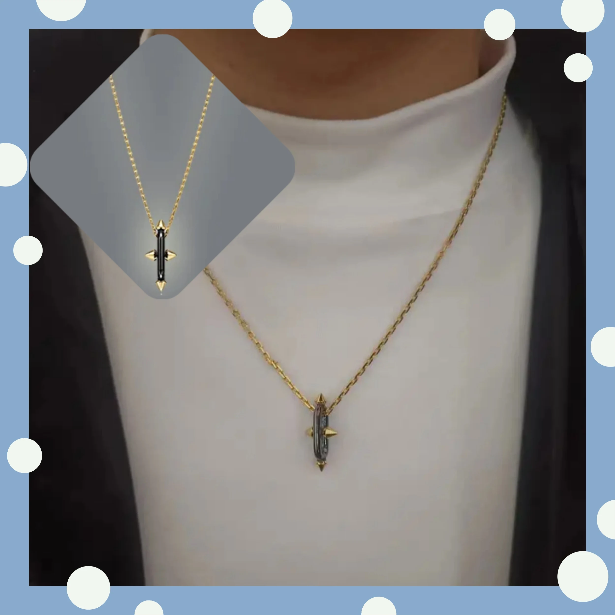 

Solid silver S925 women's jewelry rivet with barbed necklace design for special occasions and holiday gift selection