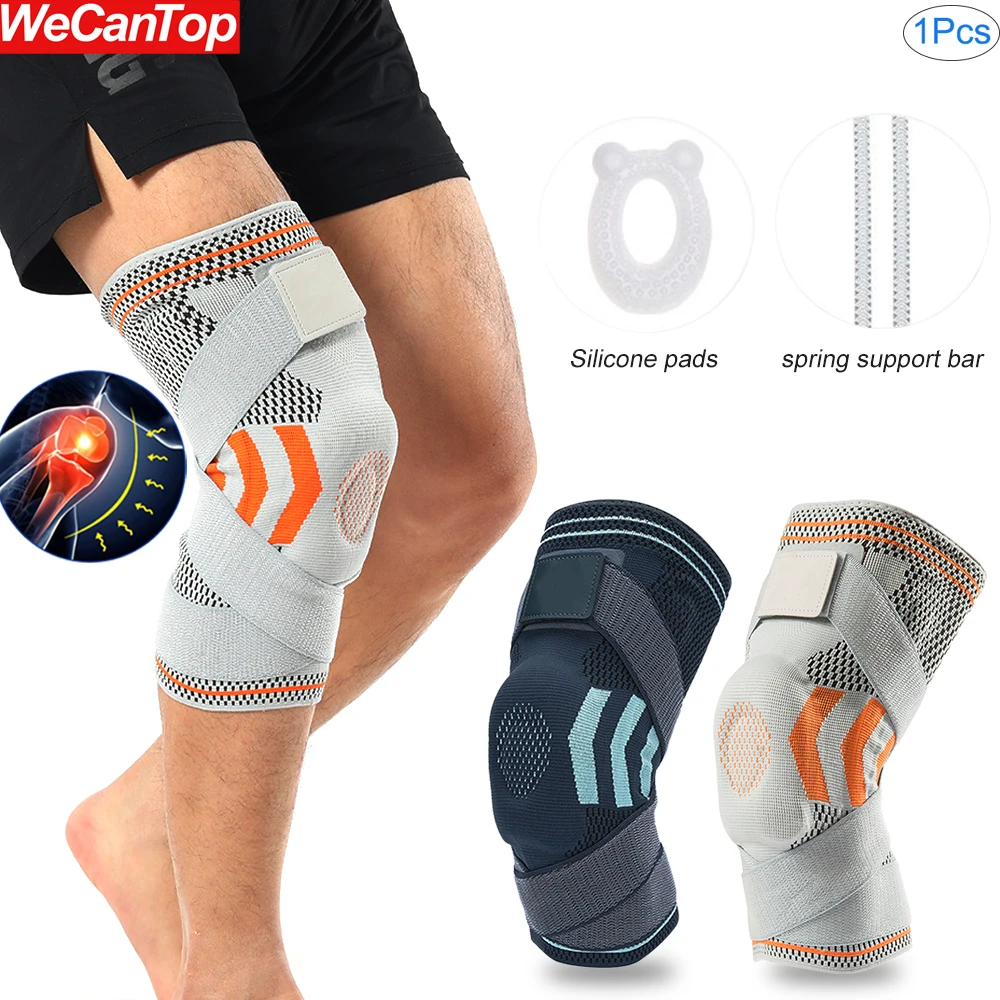 Knee Braces for Knee Pain Relif Men Women Knee Compression Sleeves with Side Stabilizers & Patella Silicone Pad for Knee Support