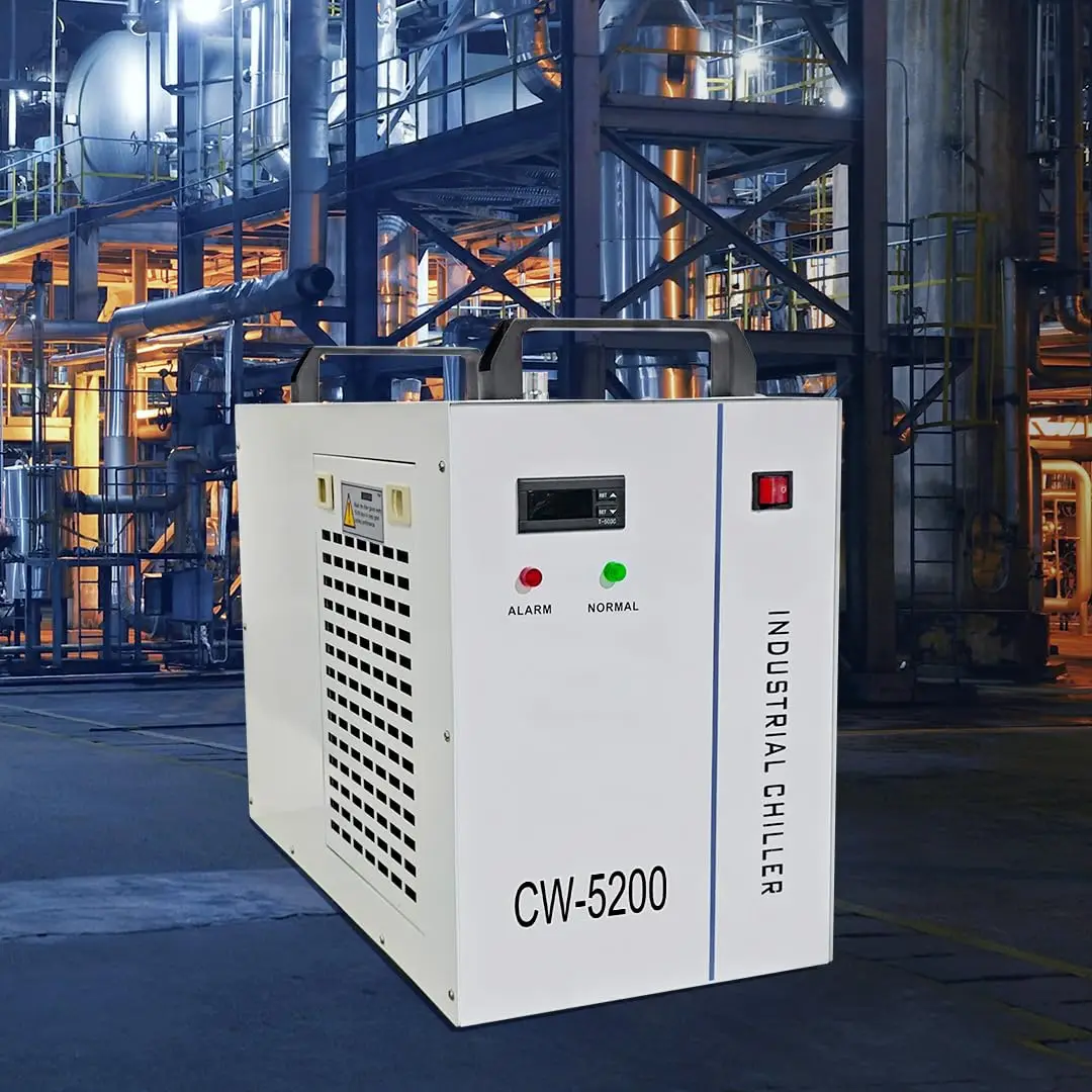 

VEVOR Industrial Water Chiller, CW5200DG, 8.5L 1400W 0.93HP Water Cooler, Cools 5200 BTU/Hour Thermolysis Water Chiller