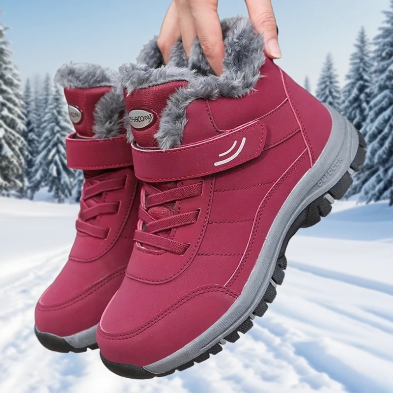 

Женские ботильоны, повседневная зимняя обувь, нескользящие теплые ботильоны на платформе, плюшевые боевые уличные повседневные походные мотоциклетные ботинки