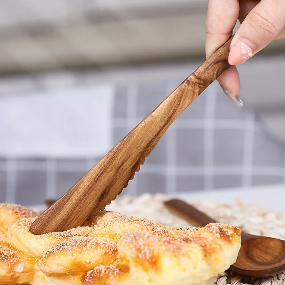 1Set Wood Tableware Smooth Surface Polished Practical for Backyard Lunch Dinner Eco Wooden Spoon Fork Knife Set