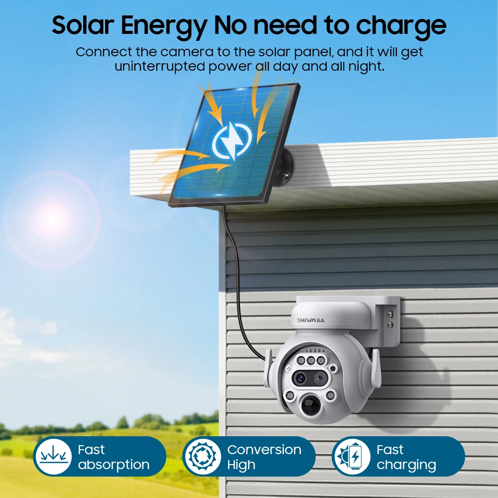 SHIWOJIA 3K 6MP Solar Camera 4G/WIFI Mini Security Outdoor 12X Dual Lens CCTV 7800mA Battery  Surveillance Video Camera