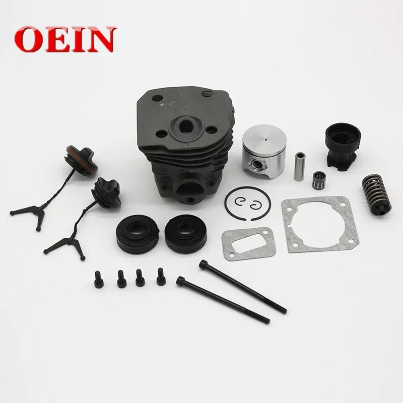 44MM Cylinder Piston Fuel Oil Cap Seal Bolt Engine Rebuild Kit For HUS 340 345 350 Gas Chain Saw Chainsaw Parts