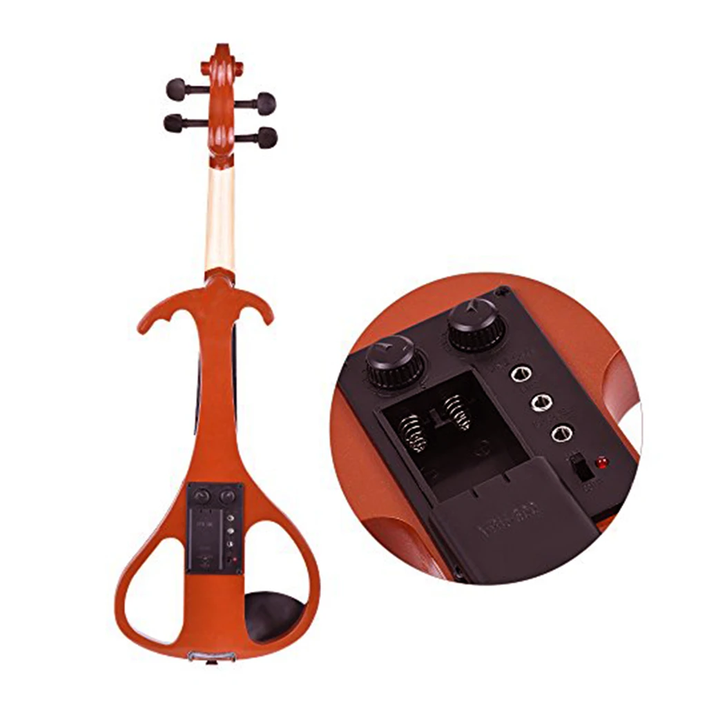 LOMMI 4/4 Electric Violin Fiddle Stringed Instrument Basswood Silent Violin with Fittings Cable Case For Music Lovers Beginners