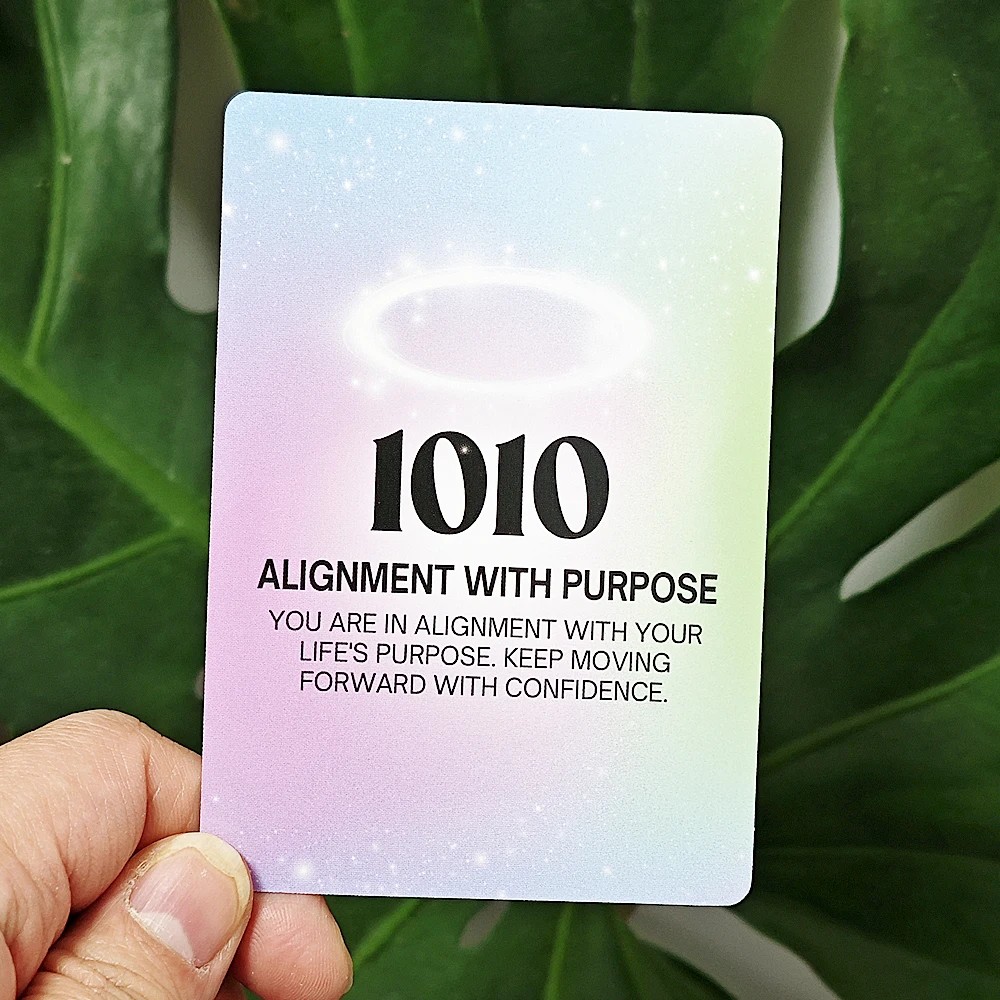 Baralho de oracle de números de anjo para receber orientação divina 40 unidades de cartões de numeração 10,4 * 7,3 cm