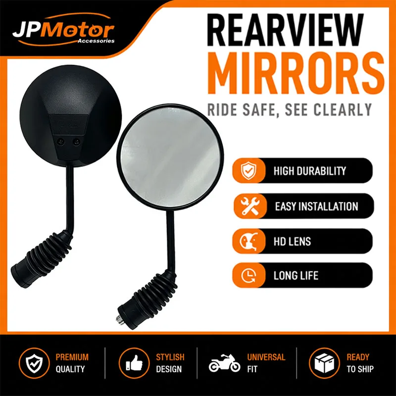 Universal 10mm Side Mirror M10 Motorbike E-bike Scooter Rearview Mirrors For Honda Rebel300/500 CB1000R Motorcycle Accessories
