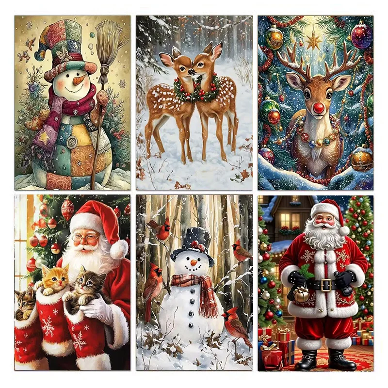 AB Diamant Diamant Malerei Weihnachtsmann 5D Diamant Malerei, Diamant Malerei Set für Erwachsene und Anfänger DIY Mosaik Maki