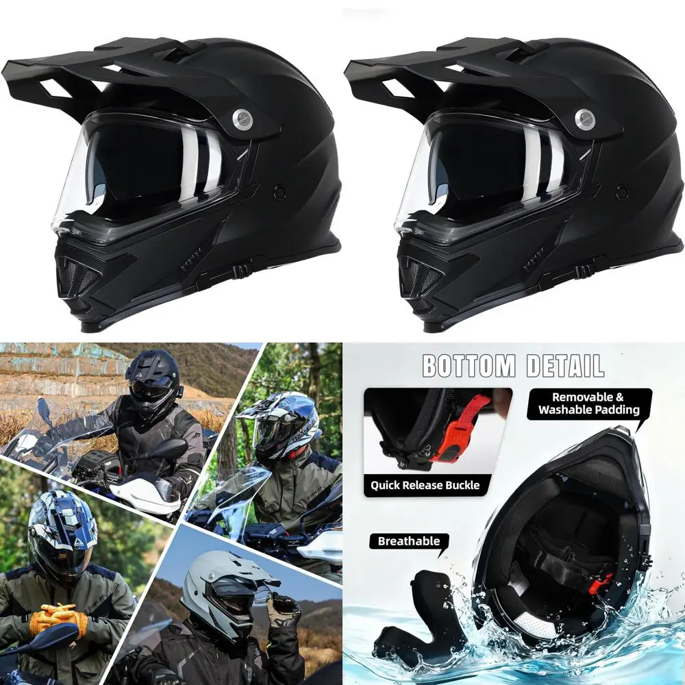 

Adult Full-Face Dirt Bike Helmet with Tinted Shield - DOT Certified