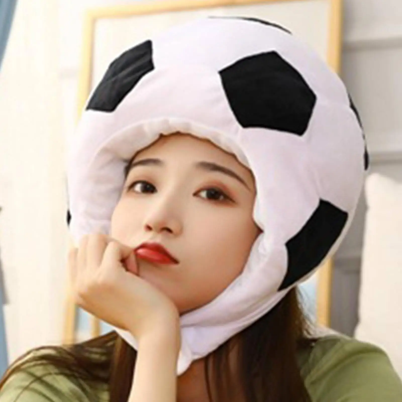 Gorro de fútbol peludo, bonito gorro de dibujos animados, duradero para actuaciones en escenario