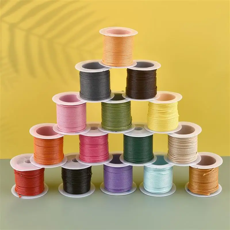 10M/Lot 1mm Leather Line Waxed Cord Cotton Thread String Strap Necklace Rope Bead Bracelet for DIY Jewelry Making Supplies