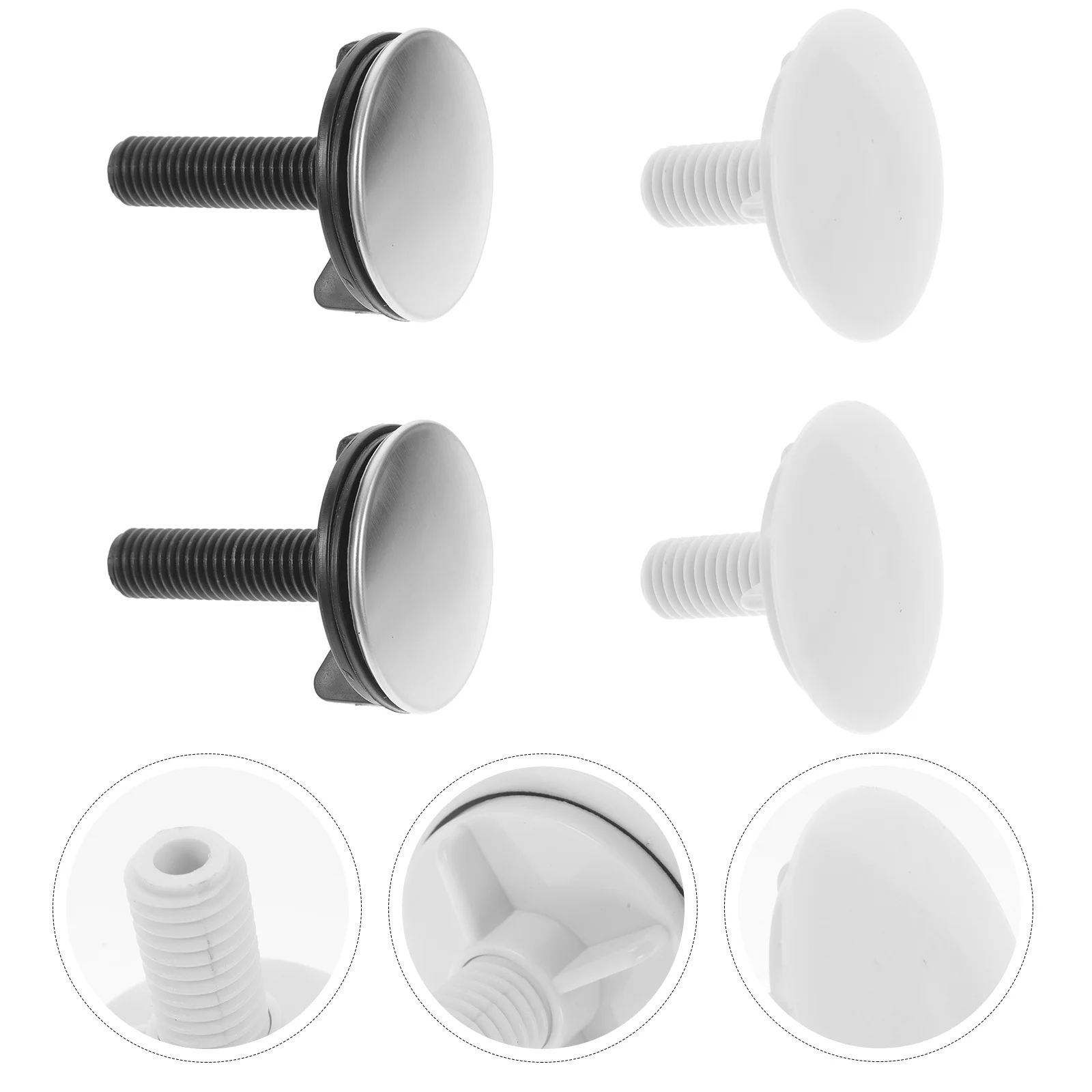 4 قطعة غطاء ثقب مغسلة الفولاذ المقاوم للصدأ البناء بالوعة ختم قبعات للمطبخ بالوعة الحمام الحنفية ثقب غطاء الزخرفية #2