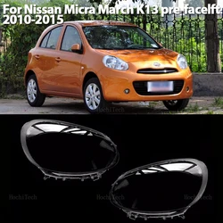 Front Headlamp Cover Headlight Shell Transparent Lampshade Lens For Nissan Micra March K13 Pre-facelft 2010-2015