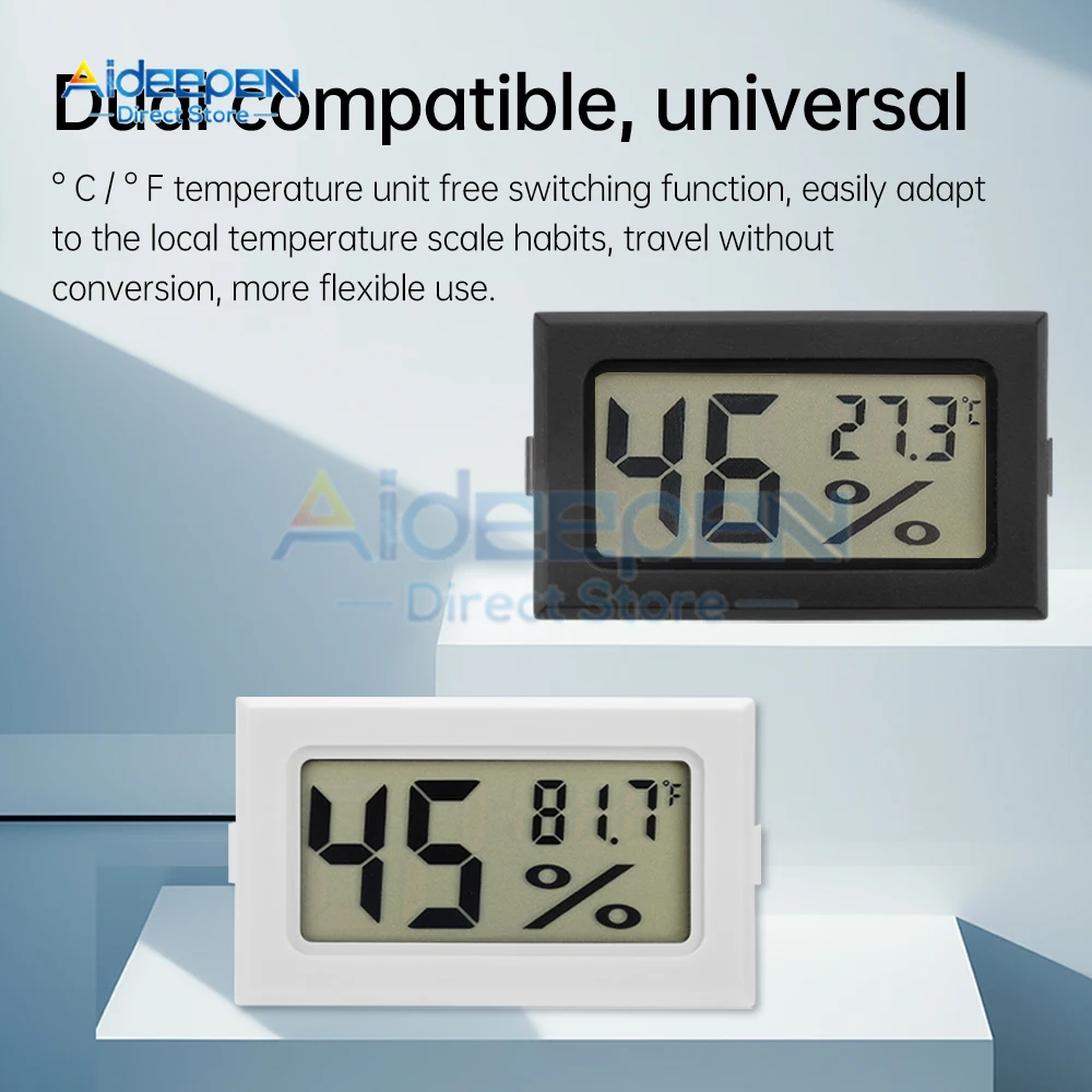 HM20 Mini Digital LCD Indoor conveniente sensore di temperatura misuratore di umidità termometro igrometro Gauge -20 ~ 60 ℃ con batteria