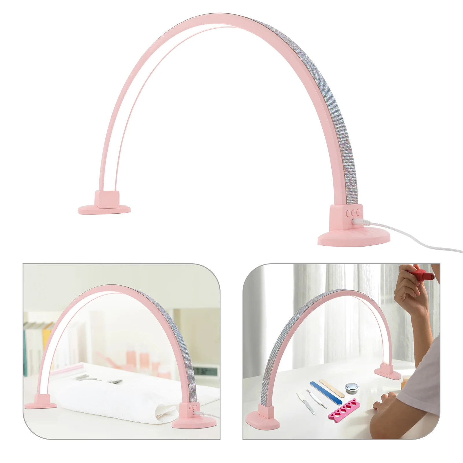 Tischleuchte für Nagelschreibtisch, Nagelschreibtischlampe, LED-Maniküre-Schreibtischlampe, einstellbare Helligkeit, Nageltischlampe
