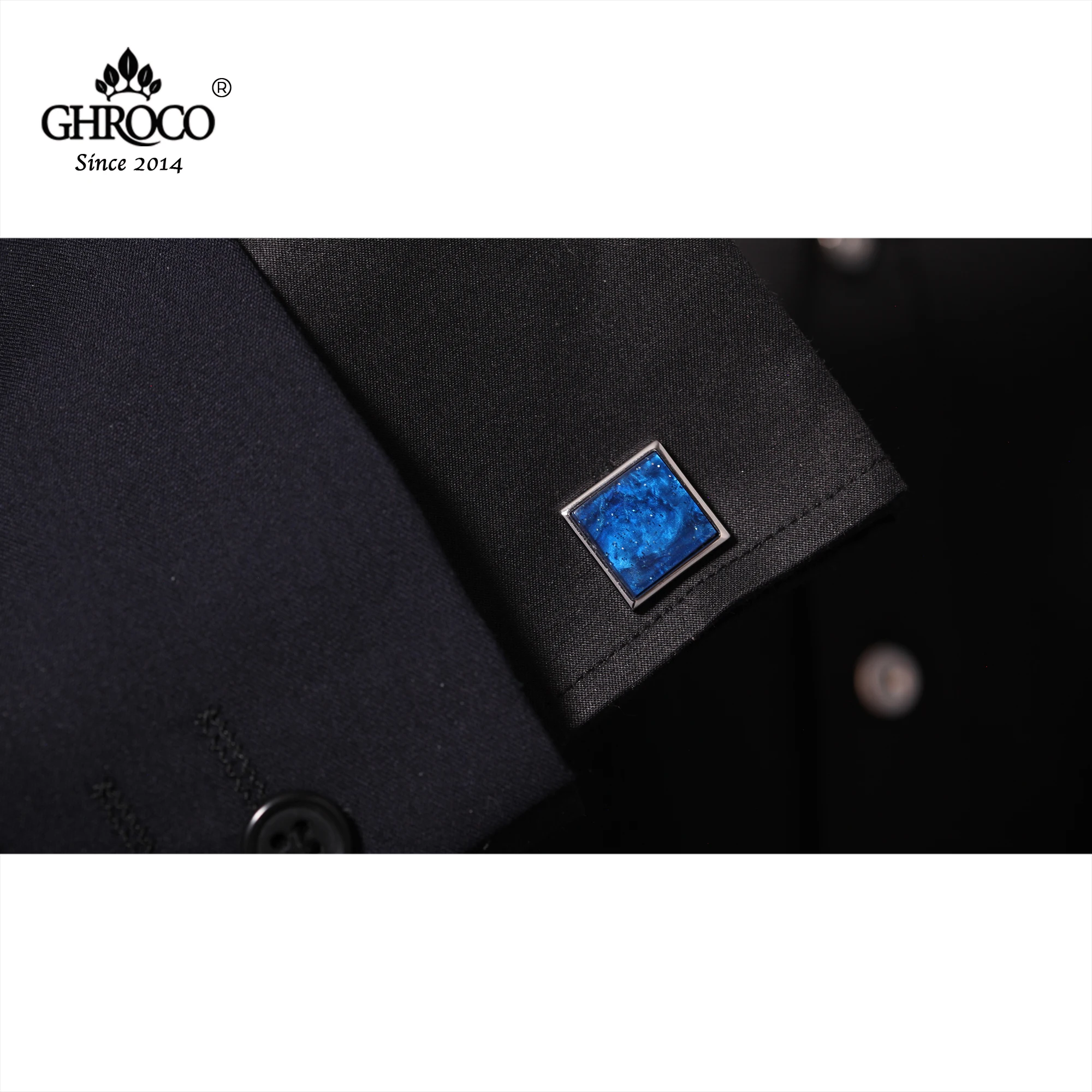 GHROCO High Quality Exquisite Blue Star Shirt Cufflinks Fashion Luxury Gifts for Business Men Ladies and Wedding