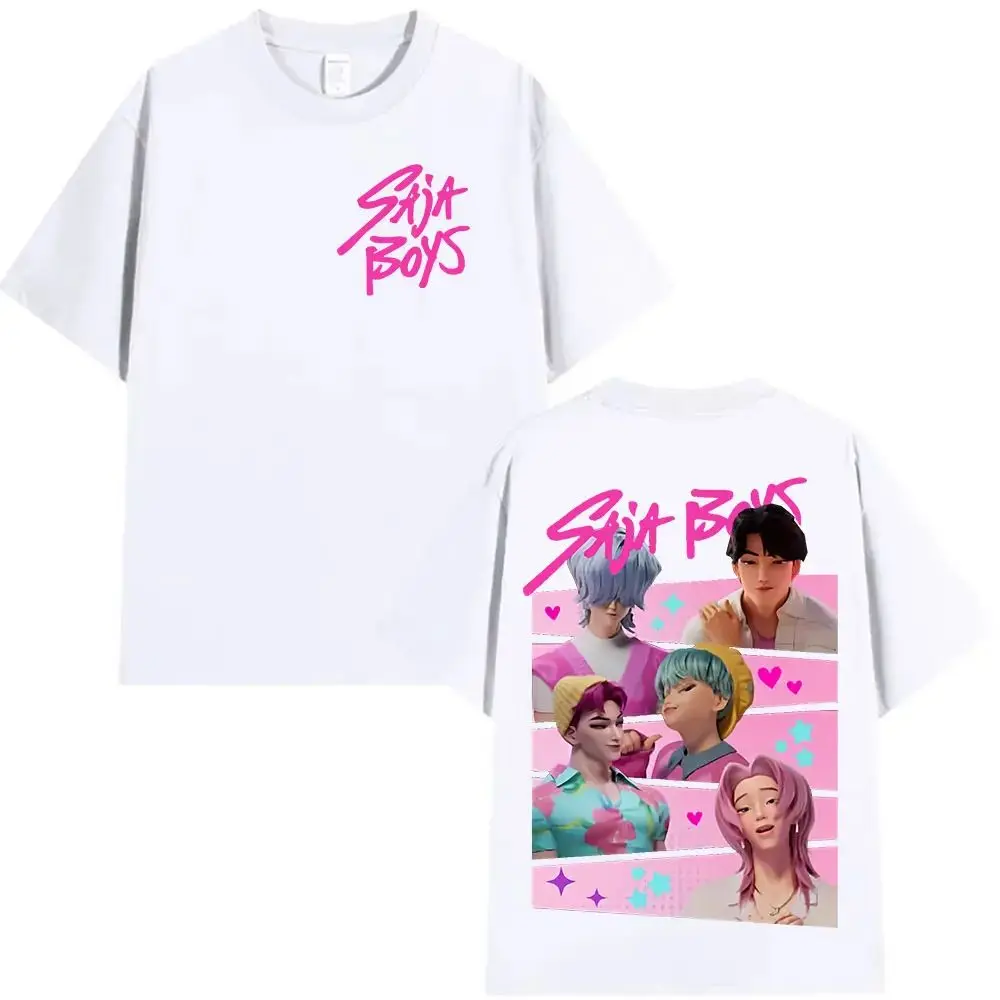 المبيعات الساخنة تي شيرت K-pop Saja Boys شيطان الصيادين فيلم الجرافيك ميرش تي شيرت موضة عادية ريترو الجمالية تي شيرت للجنسين