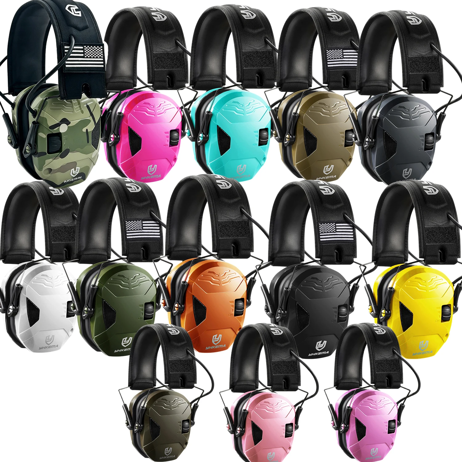 YHKEMA Portable Shooting Headset for Hearing Protection Ear Protection Tactical Earmuff with light headset case